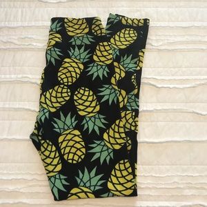 LulaRoe UNICORN Pineapple Leggings OS